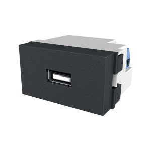 Modulo toma usb Platinum negro  [UM 1u | 10u]