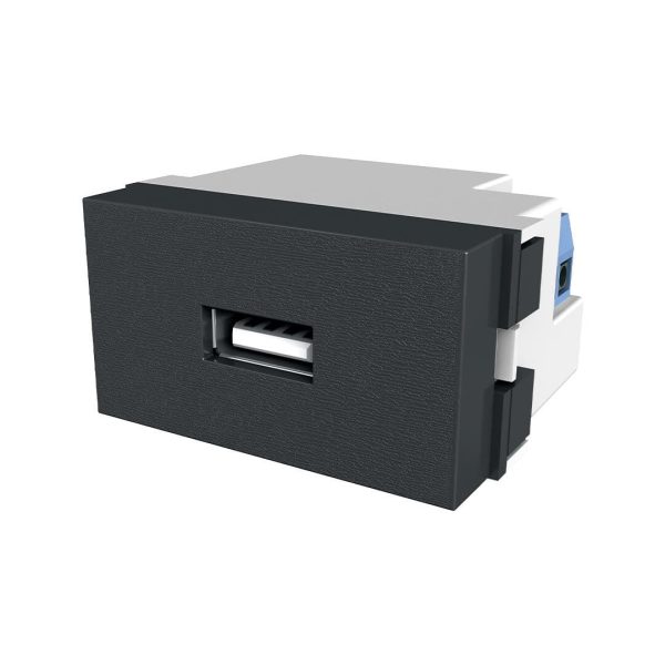 Modulo toma usb Platinum negro  [UM 1u | 10u]