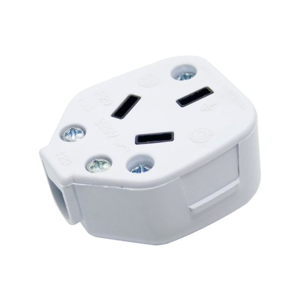 Ficha hembra c/neutro s/90º blanco  [UM 1u | 100u]