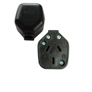 Ficha hembra c/neutro s/90º negra  [UM 1u | 100u]