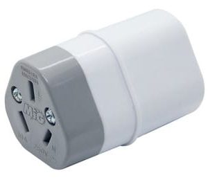 Ficha hembra c/neu salida longitudinal blanco  [UM 1u | 50u]