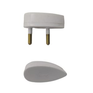 Ficha macho p/velador redondo blanco  [UM 1u | 100u]