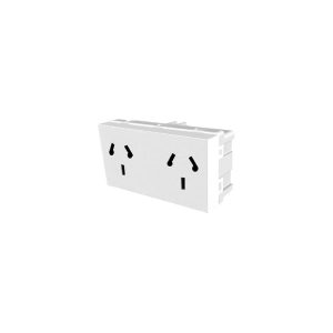 Modulo toma doble Platinum apaisado binorma blanco  [UM 1u | 30u]