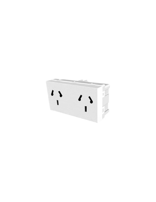 Modulo toma doble Platinum apaisado binorma blanco  [UM 1u | 30u]